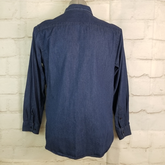 Attitude L Slim-Fit Dark Wash Denim Jean Shirt - Picture 5 of 9